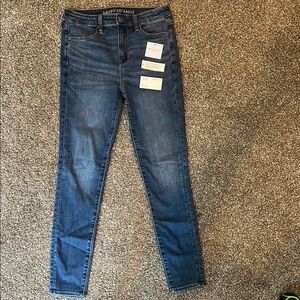 American Eagle Outfitters Women's Dark Blue Skinny Jeans